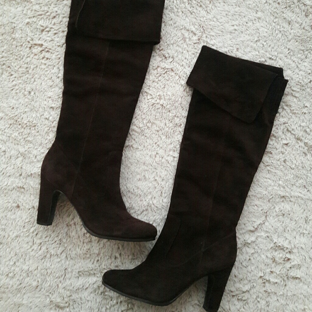 Loft cuff suede knee high boots
